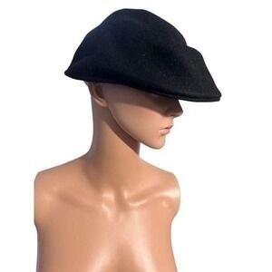 Vintage KANGOL Cabbie Cap Black Wool Size XL Good condition